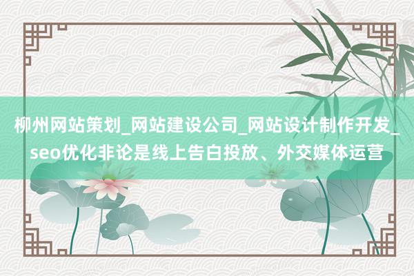 柳州网站策划_网站建设公司_网站设计制作开发_seo优化非论是线上告白投放、外交媒体运营