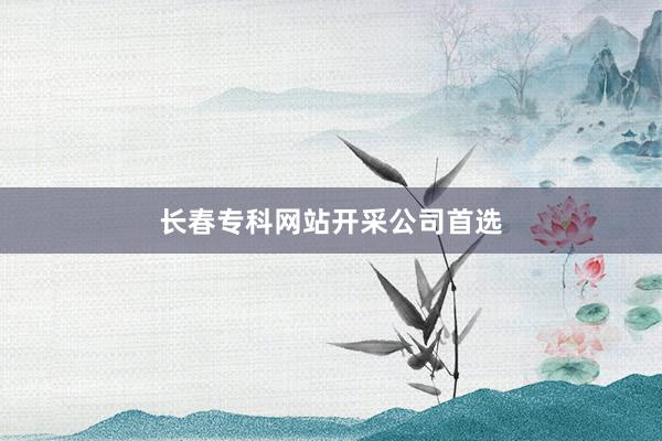 长春专科网站开采公司首选